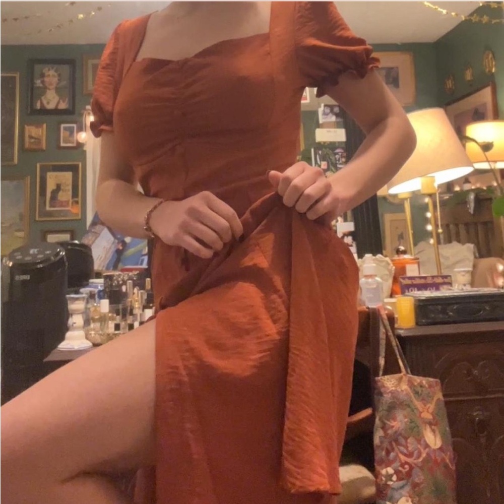 Long amber dress
